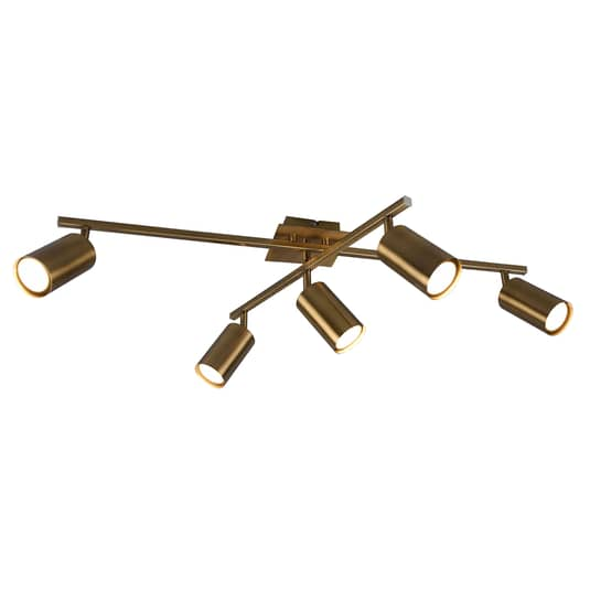 B-Ware Trio Lighting Deckenstrahler Marley Deckenlampe Deckenlicht Altmessing 5 Flammig