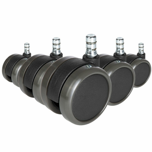 B-Ware 5x Rolo No Noise 11mm/65mm Hartböden Stuhlrollen Rollen Schwarz Hjh Office