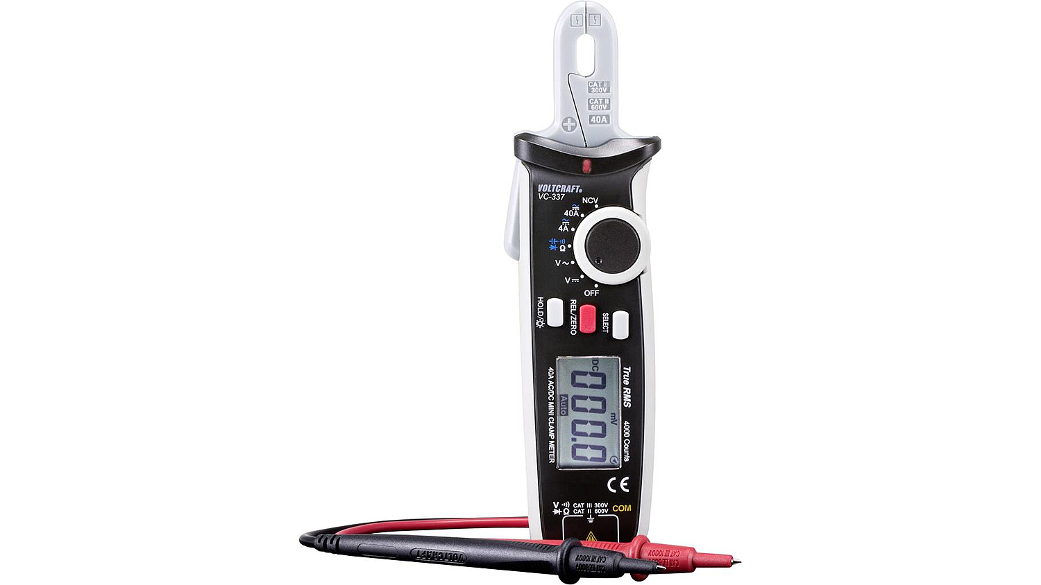 Pince ampèremétrique numérique VOLTCRAFT VC-337 CAT III 300 V CAT II 600 V AC/DC 686