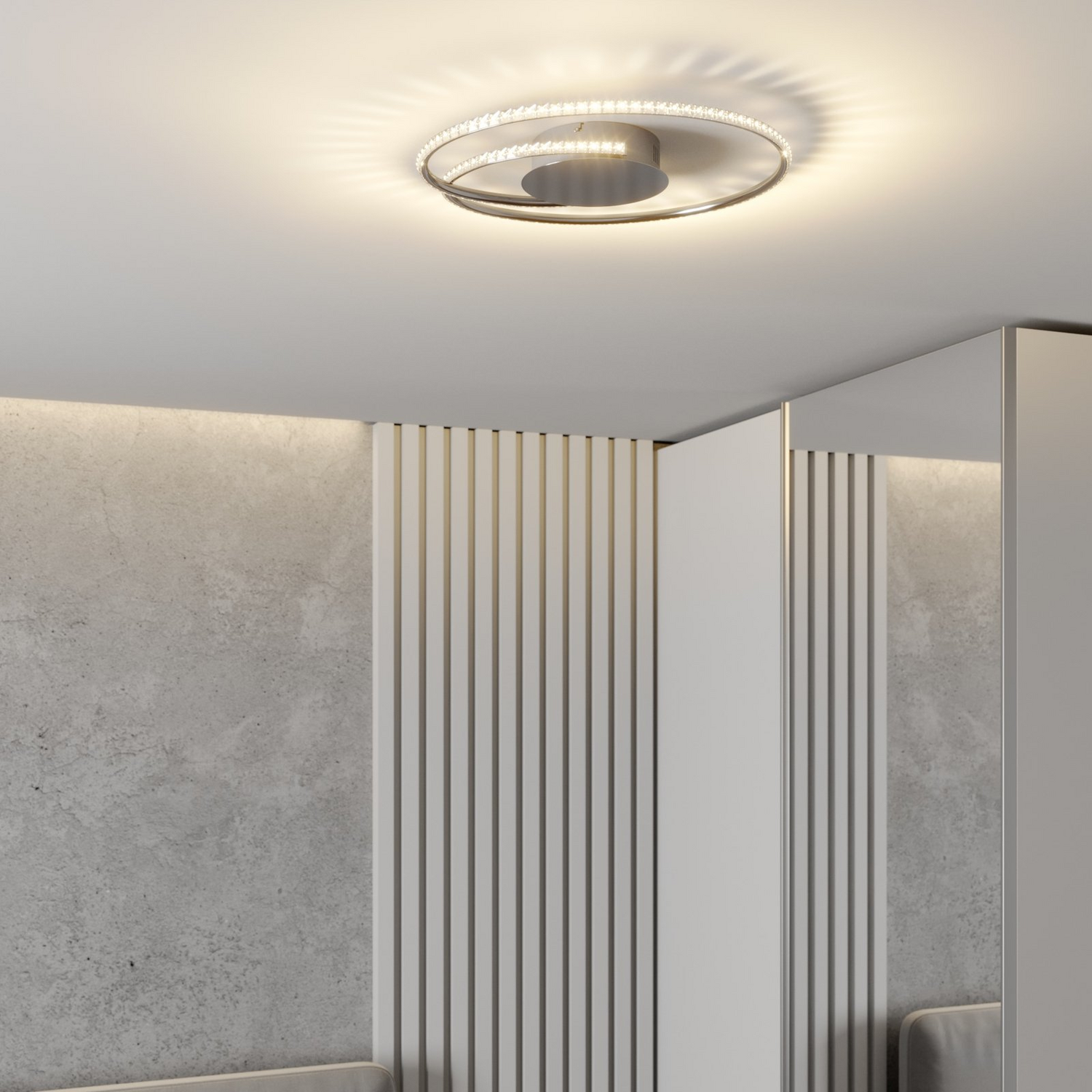Plafonnier LED Lindby Joline, luminaire, cristal, 45 cm