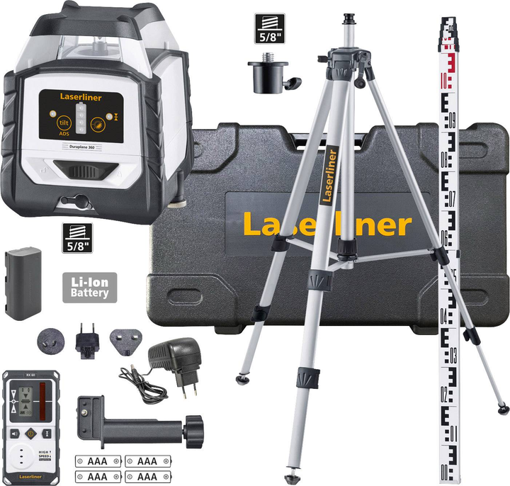 Laserliner Duraplane 360 Set 175cm Linienlaser Selbstnivellierend Nivelliergerät B-Ware