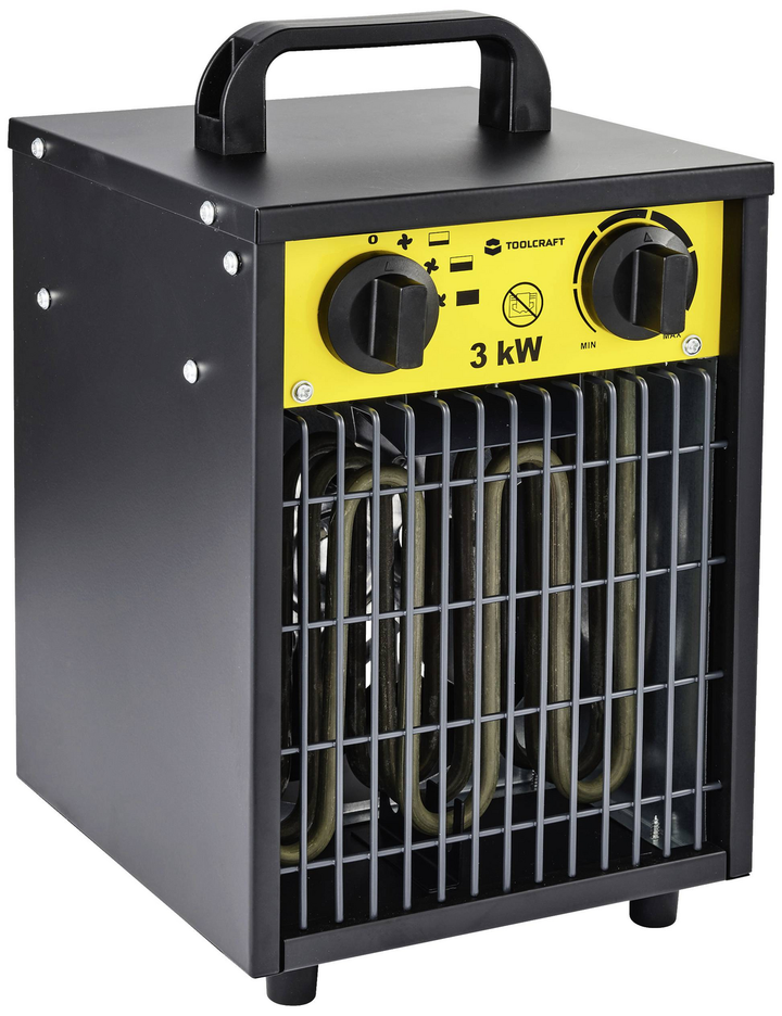 Toolcraft To 8578335 Bauheizer 3000 W Schwarz Gelb Heizen Heizgerät Trockenbau B-Ware