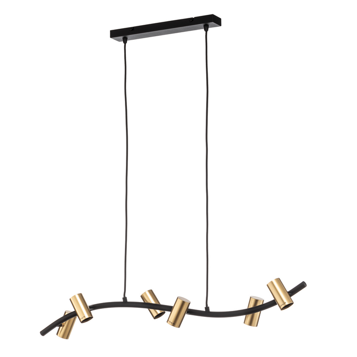 Lindby Hängeleuchte Anito schwarz/gold Metall 100cm E27 Deckenleuchte Lampe Spot