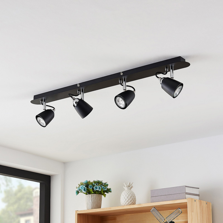 Lindby Noria Deckenstrahler Deckenlampe Deckenlampe Strahler schwarz dimmbar