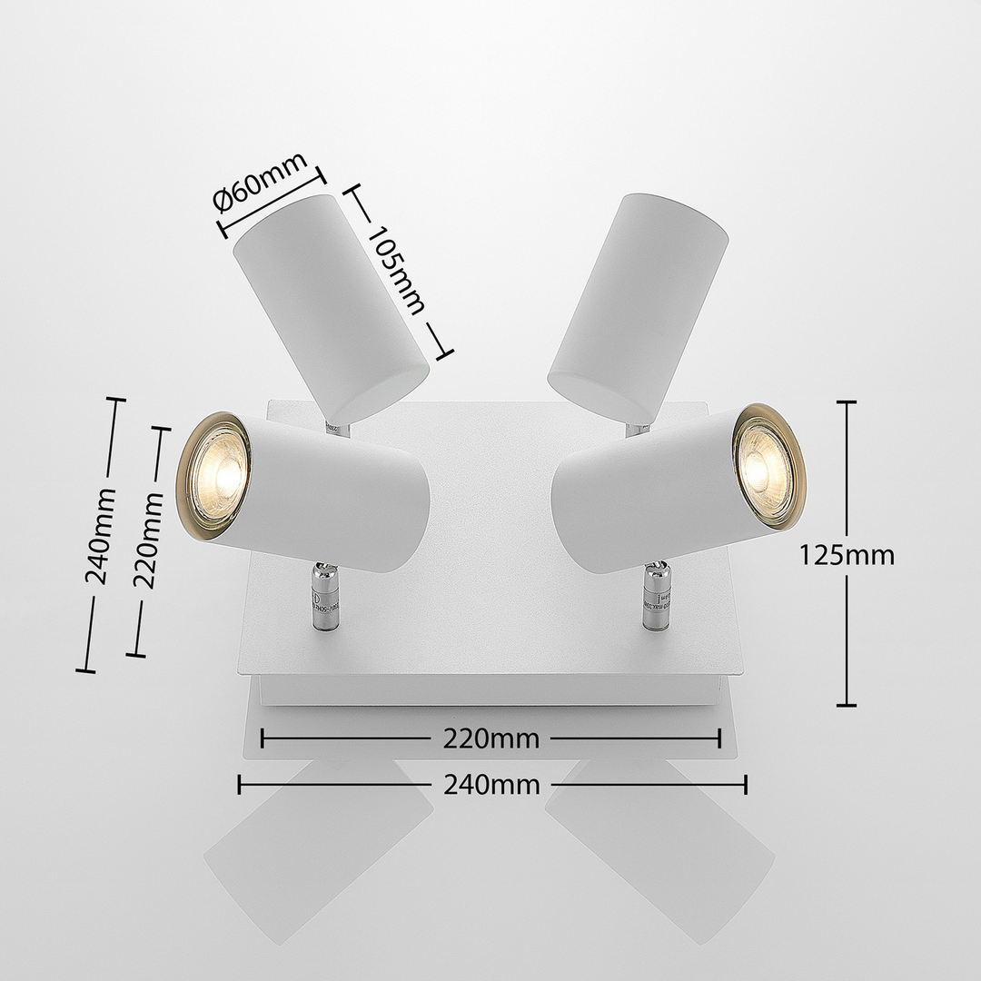 Lindby Joffrey Deckenlampe Wohnzimmerleuchte Deckenleuchte Dekolampe GU10 weiß