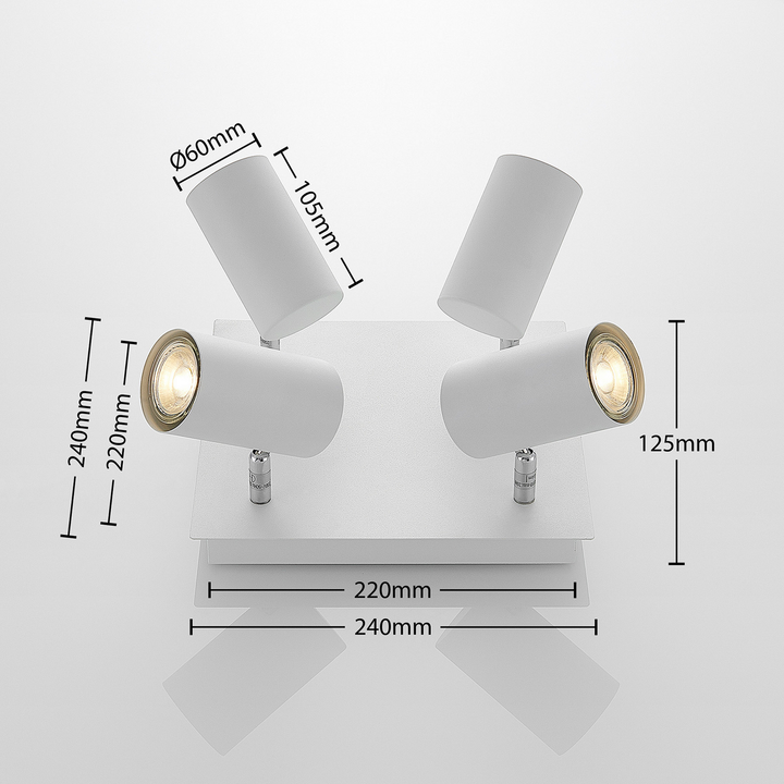 Lindby Joffrey Deckenlampe Wohnzimmerleuchte Deckenleuchte Dekolampe GU10 weiß