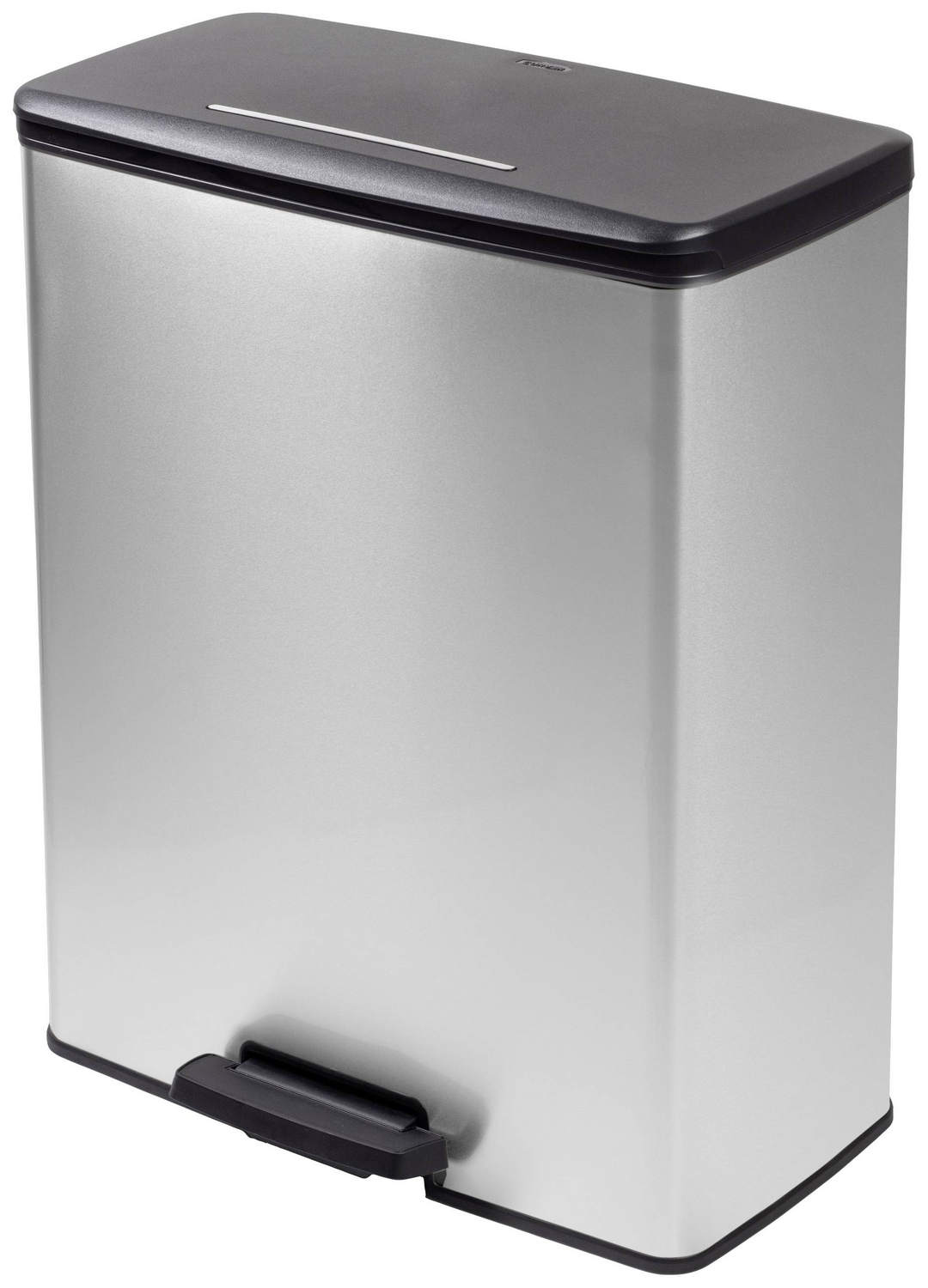 Curver Deco bin slim 254610 Mülleimer 65 l 480 x 615 x 280 mm Silber Eimer Müll