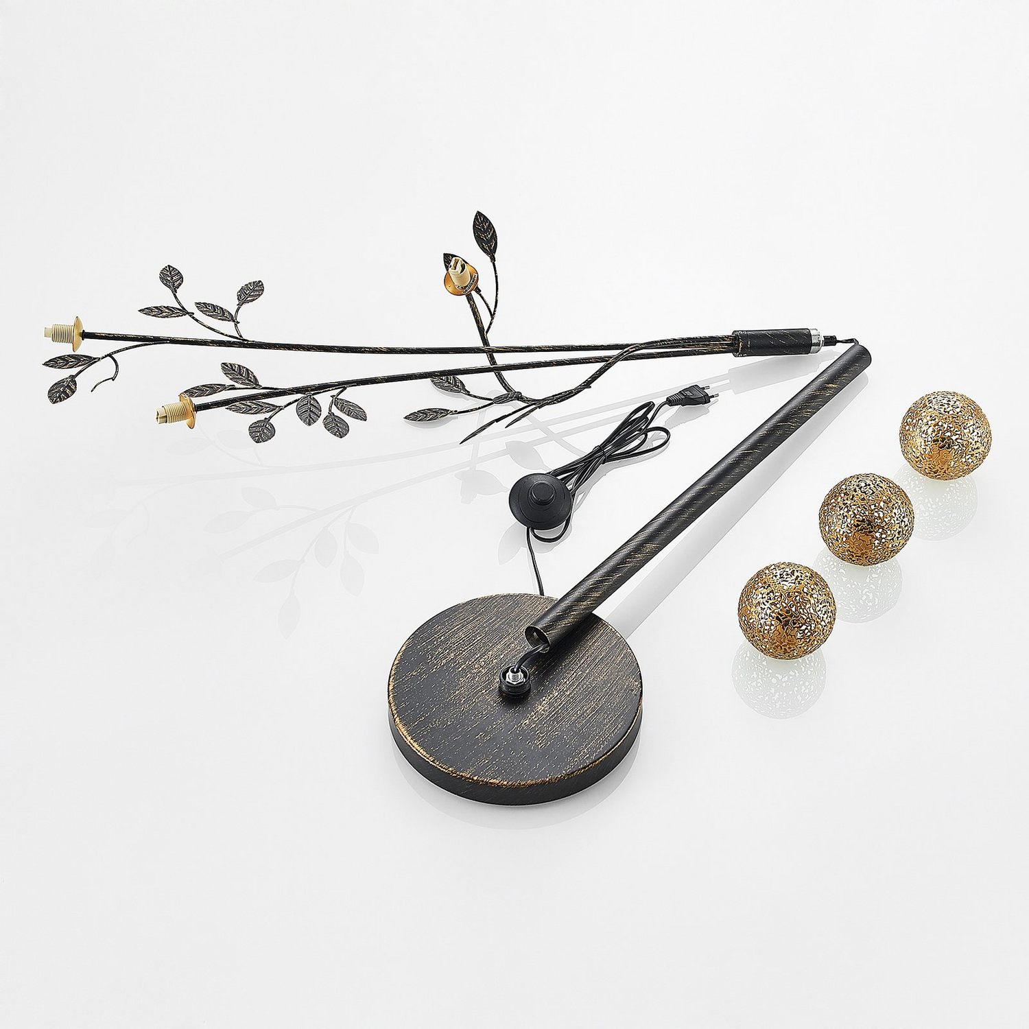 Lucande Evory Stehleuchte Stehlampe Standleuchte Lampe Leuchte Schwarz Gold617 B-Ware - 4251096586824