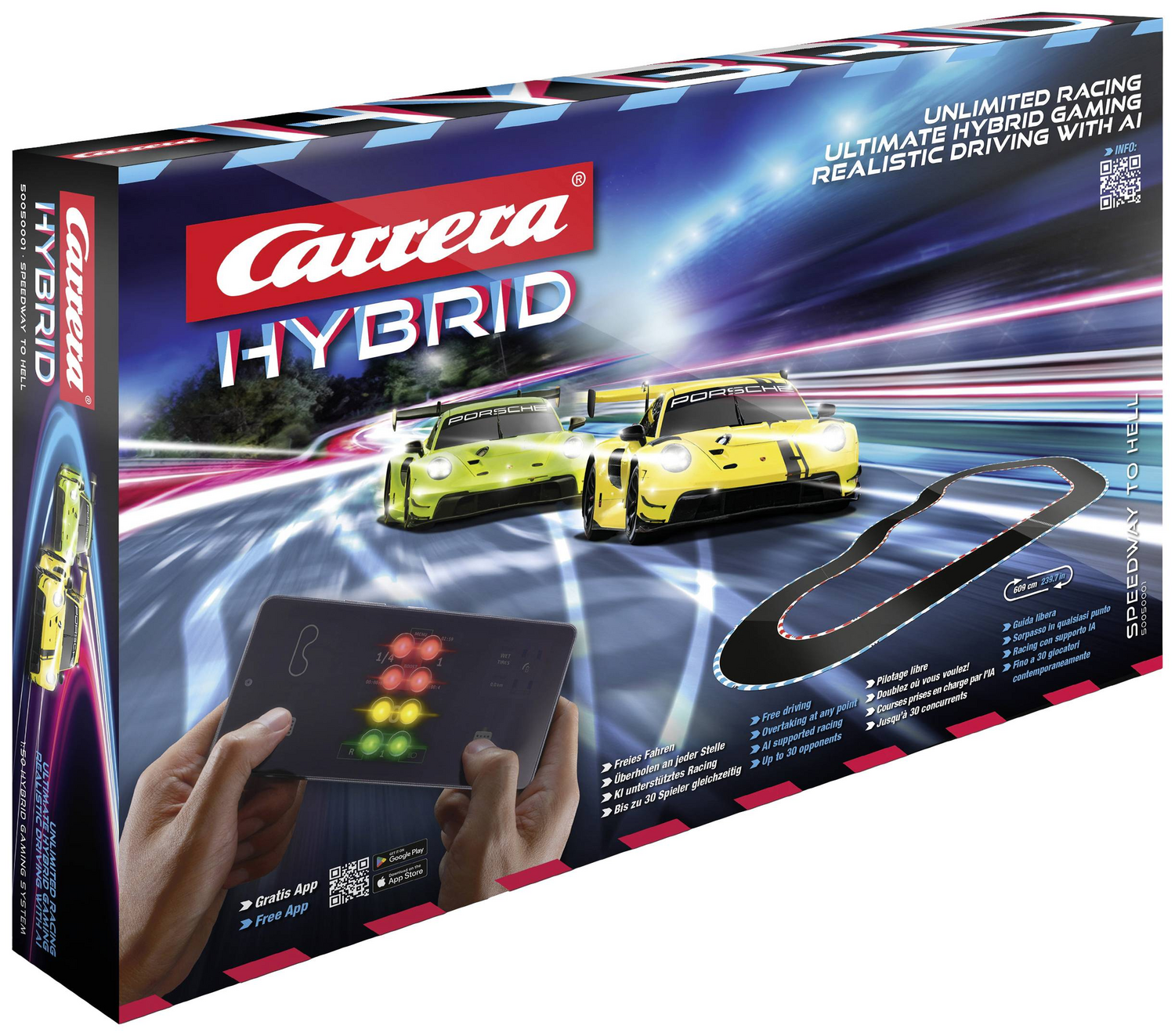 Carrera Hybrid Racing Set Speedway To Hell Green Hell Autorennbahn 2 Fahrze527 B-Ware