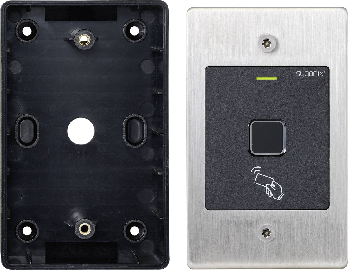 Sygonix Fingerprint RFID Zugangssystem Unterputz IP66 12V 203g schwarz 70x115mm - 4064161183985