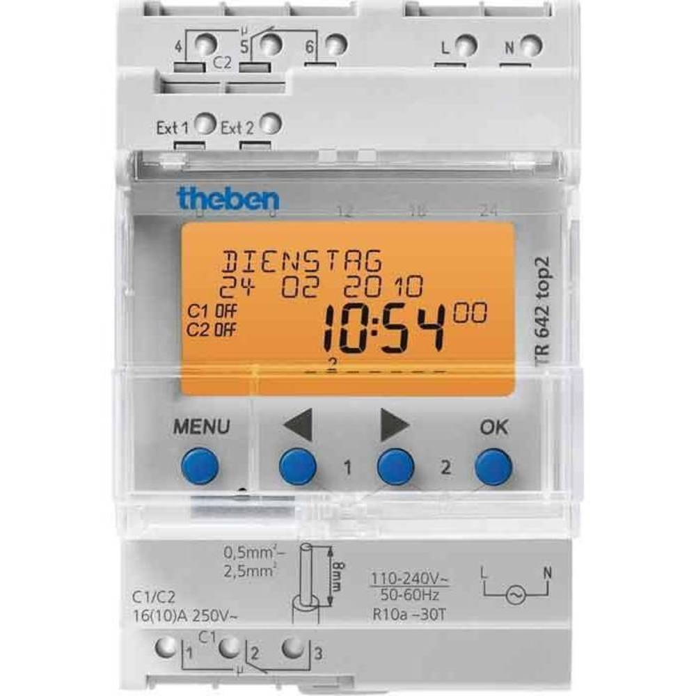 Theben TR 642 top2 RC Hutschienen-Zeitschaltuhr 110 V Schaltuhr Uhr Modul