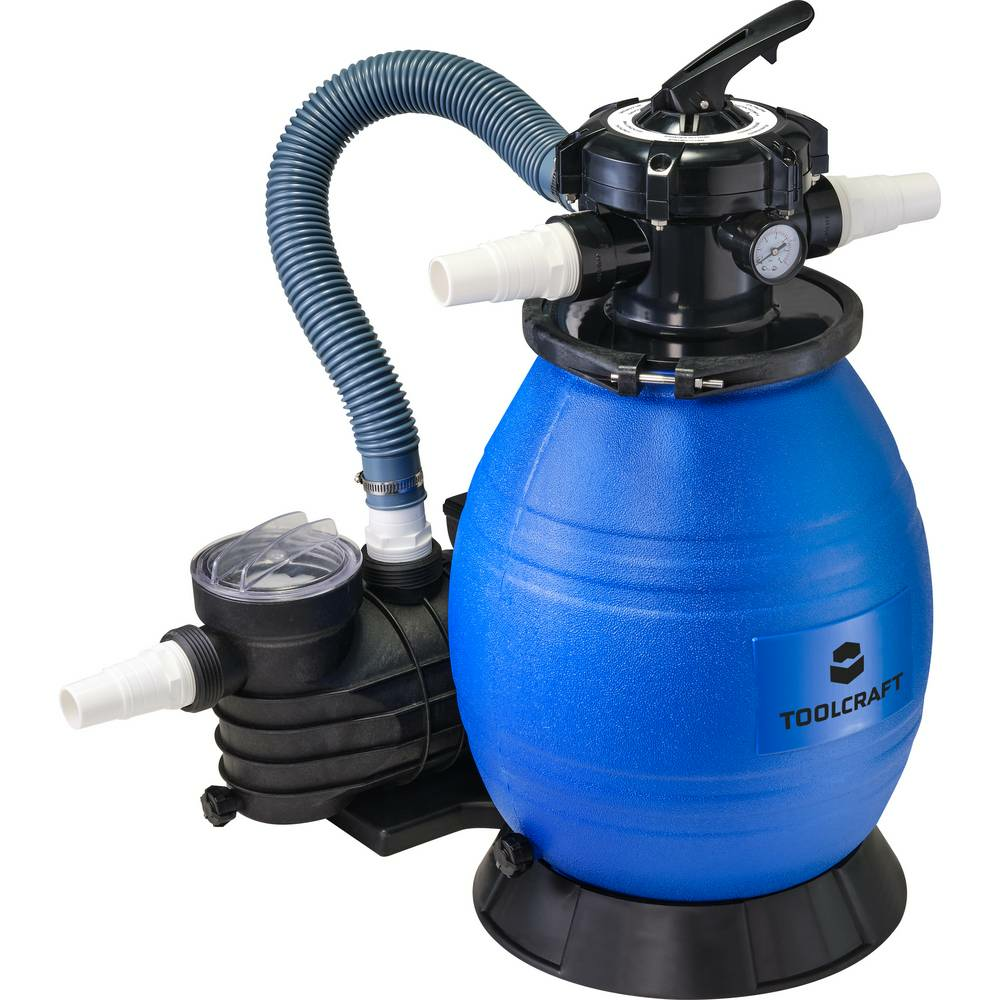 Toolcraft Sandfilteranlage 4000 l/h 8 m Filterkessel Sandfilter Pool-Filter blau