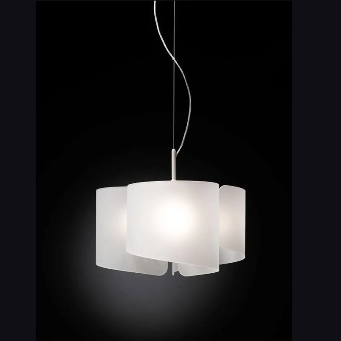 Selène Kronleuchter Deckenleuchte SN PAPYRUS Glas weiß schwarz E27 LED 46cm - 8023761108053