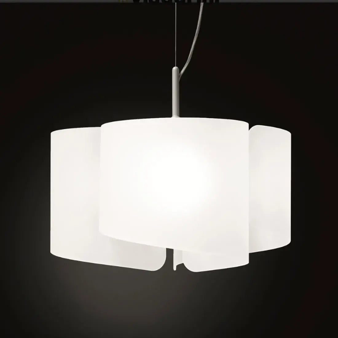 B-Ware Selène Kronleuchter Deckenleuchte Sn Papyrus Glas Weiß Schwarz E27 Led 46cm - 8023761108053