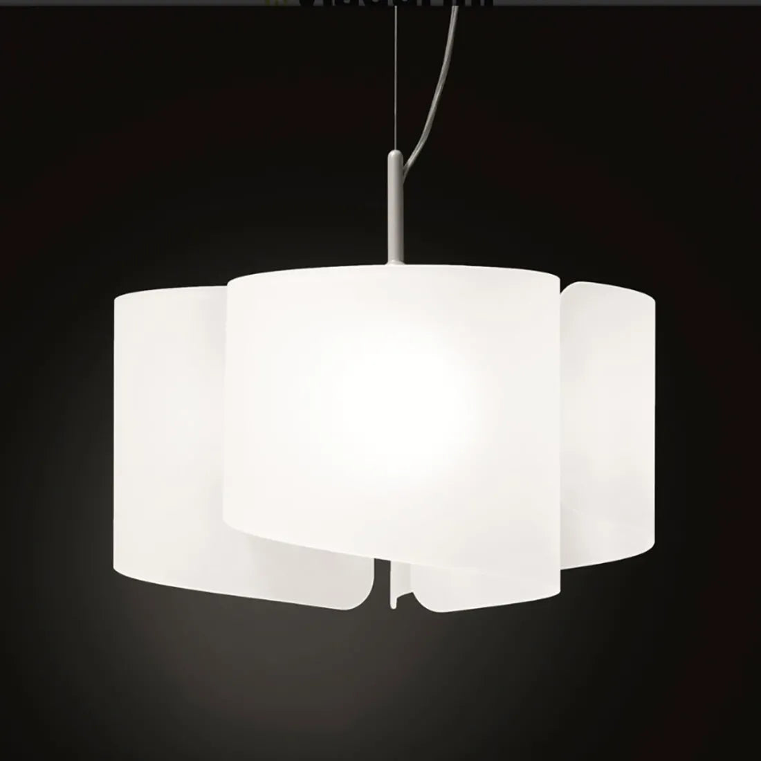 Selène Kronleuchter Deckenleuchte SN PAPYRUS Glas weiß schwarz E27 LED 46cm - 8023761108053