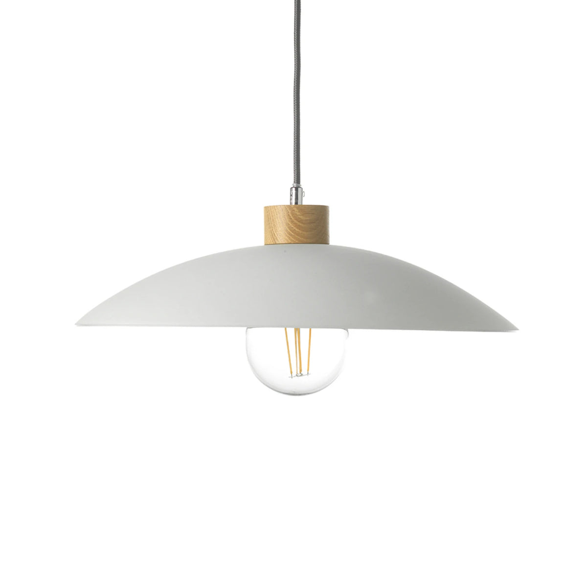 Hängeleuchte Pendelleuchte OHANA Opalglas Lampe Glas Eiche weiß 40 cm E27 LED - 8030626543713