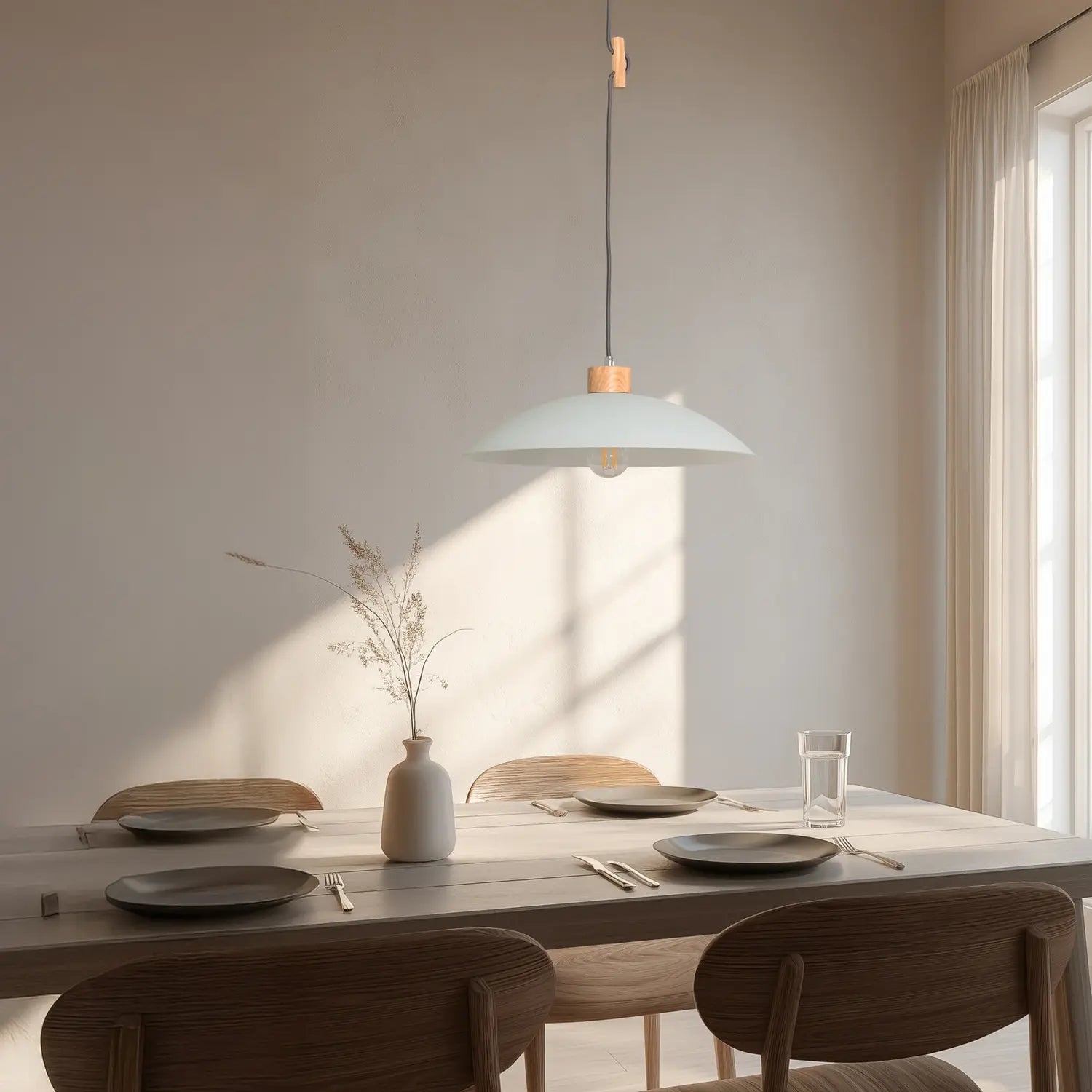 B-Ware Hängeleuchte Pendelleuchte Ohana Opalglas Lampe Glas Eiche Weiß 40 Cm E27 Led - 8030626543713