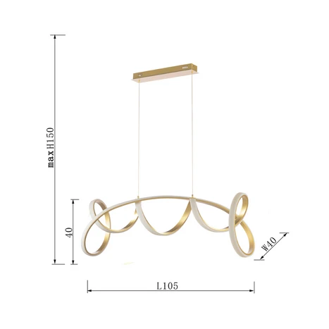 Onli Led Hängeleuchte Kira, Goldfarben, Länge 102 Cm, 4000 K, Aus Aluminium B-Ware