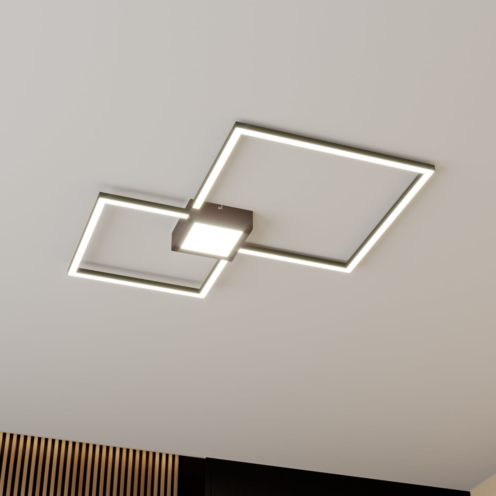 Lindby Deckenlampe Duetto LED Lampe dimmbar anthrazit 28W 3380lm 3000K IP20 - 4251096573985