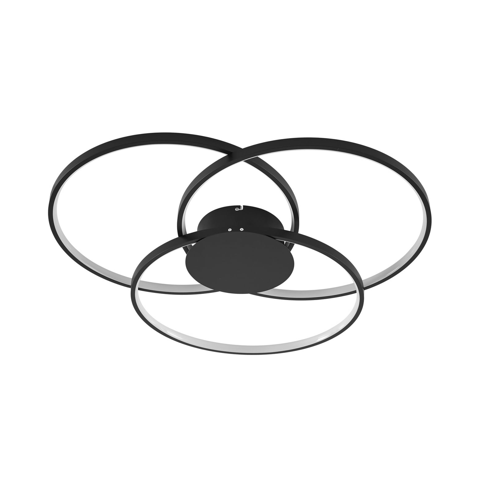 Lindby Deckenleuchte Lampe Riley LED dimmbar schwarz Holzoptik 3000K 76x73cm - 4251096574043