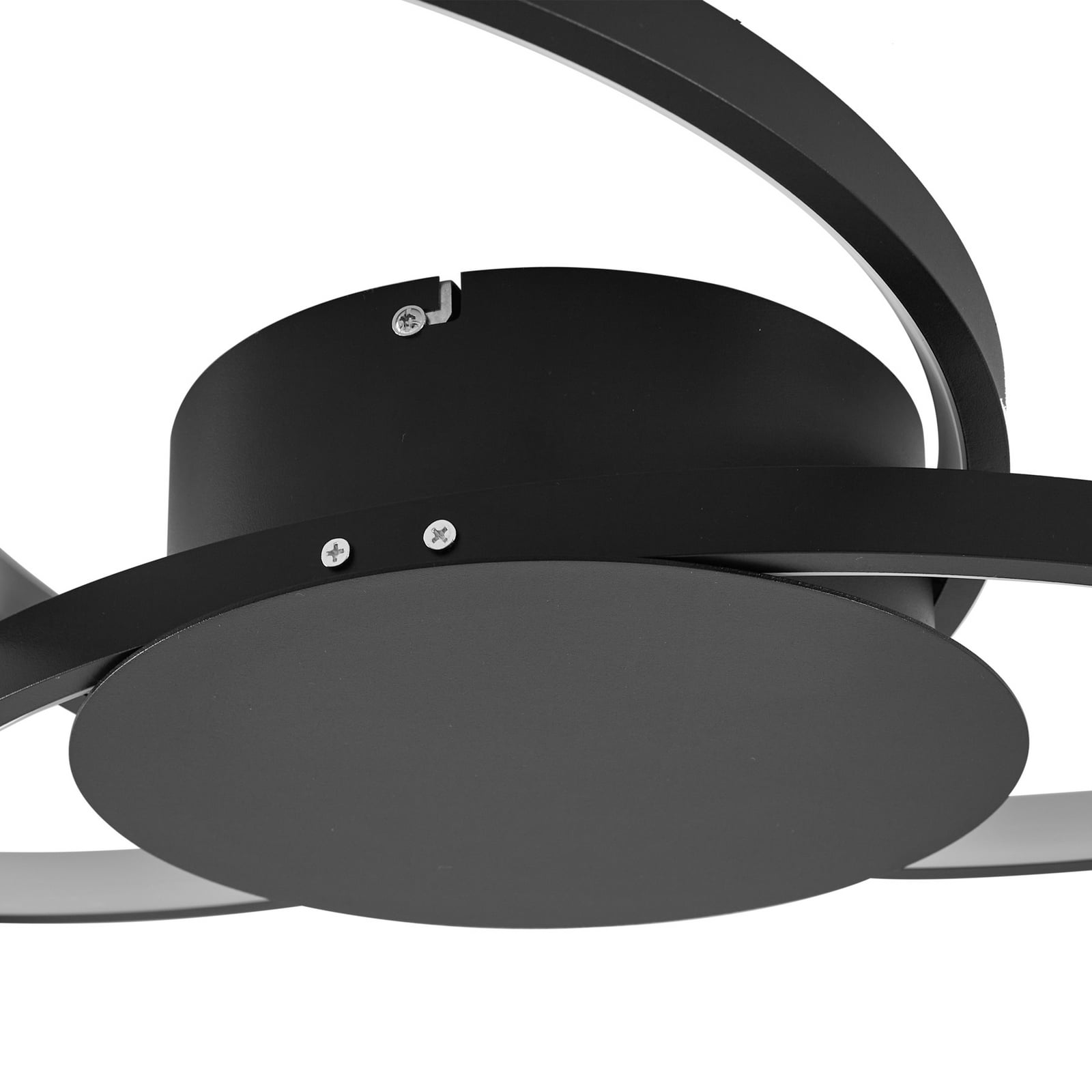 Lindby Deckenleuchte Lampe Riley LED dimmbar schwarz Holzoptik 3000K 76x73cm - 4251096574043