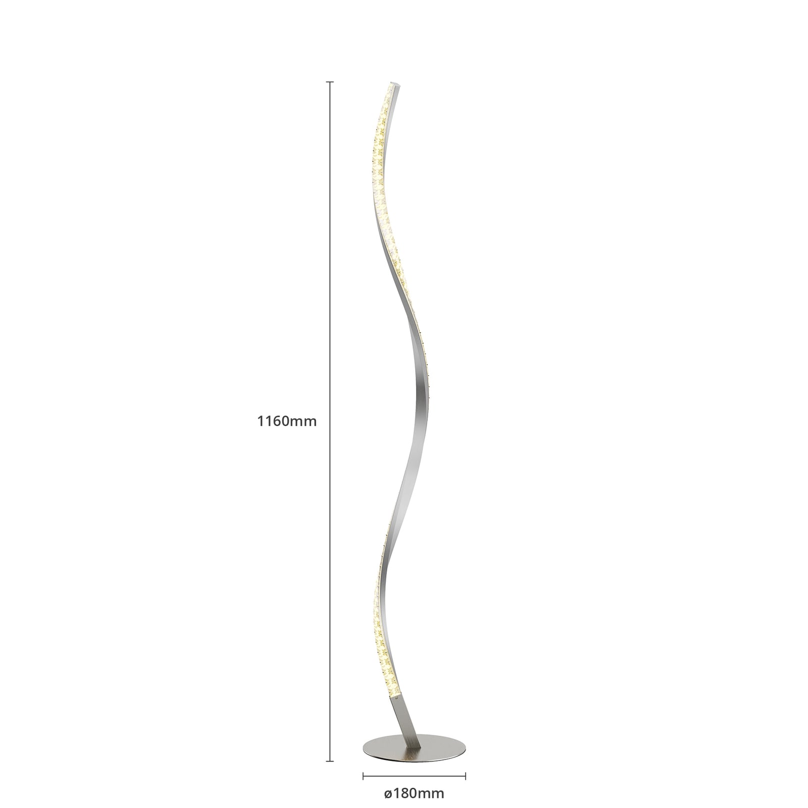 Lindby Stehlampe Stehleuchte LED Criostal RGBW dimmbar Fernbedienung alu transpa - 4251096575200
