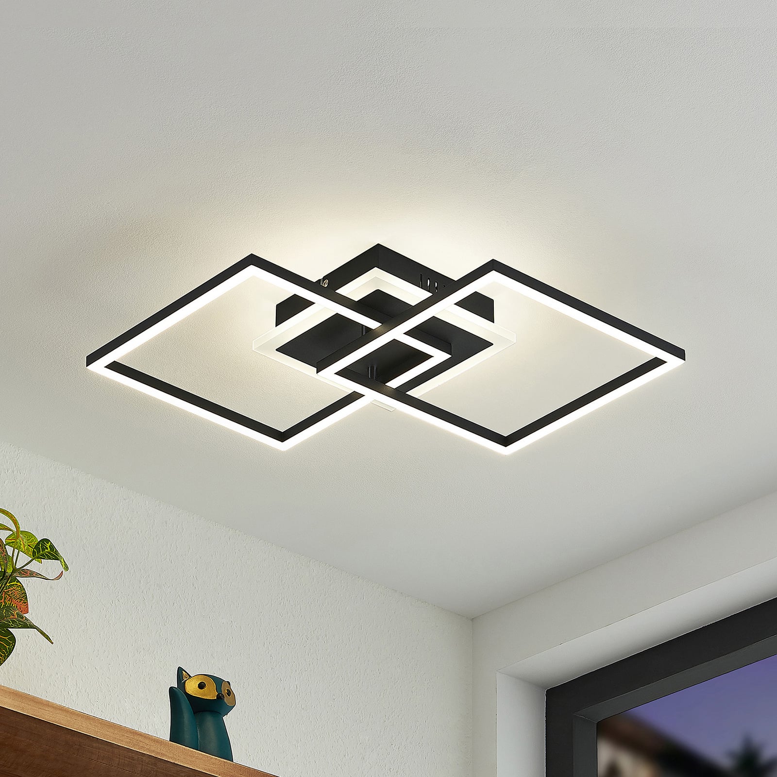 Lindby Deckenlampe Fjardo LED Lampe dimmbar schwarz CCT Fernbedienung - 4251911705652