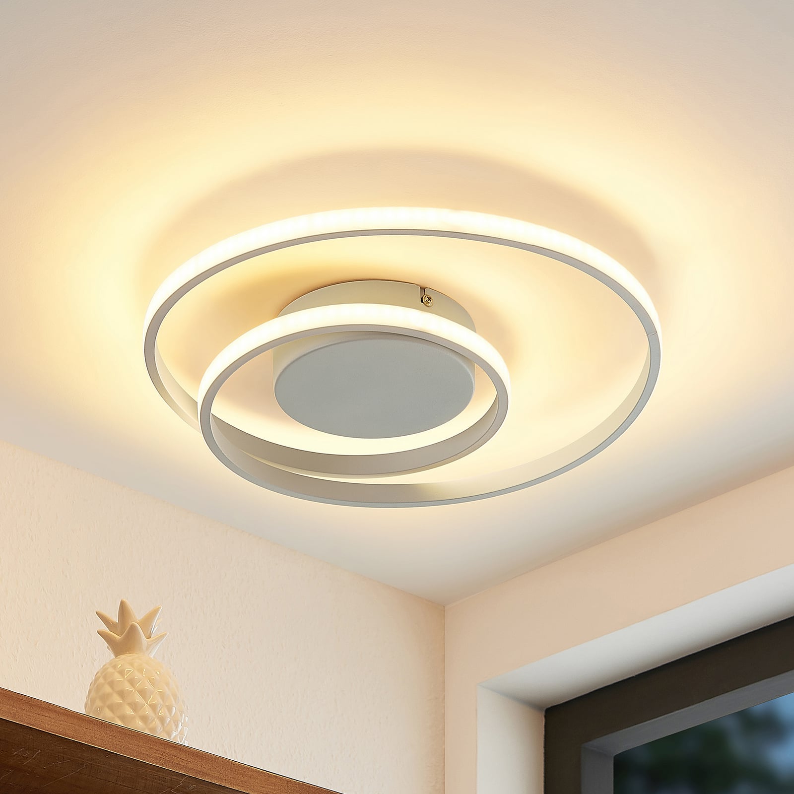 Lindby Deckenleuchte Emisua LED Lampe dimmbar CCT 2700K bis 5000K weiß Ø39cm - 4251911705720