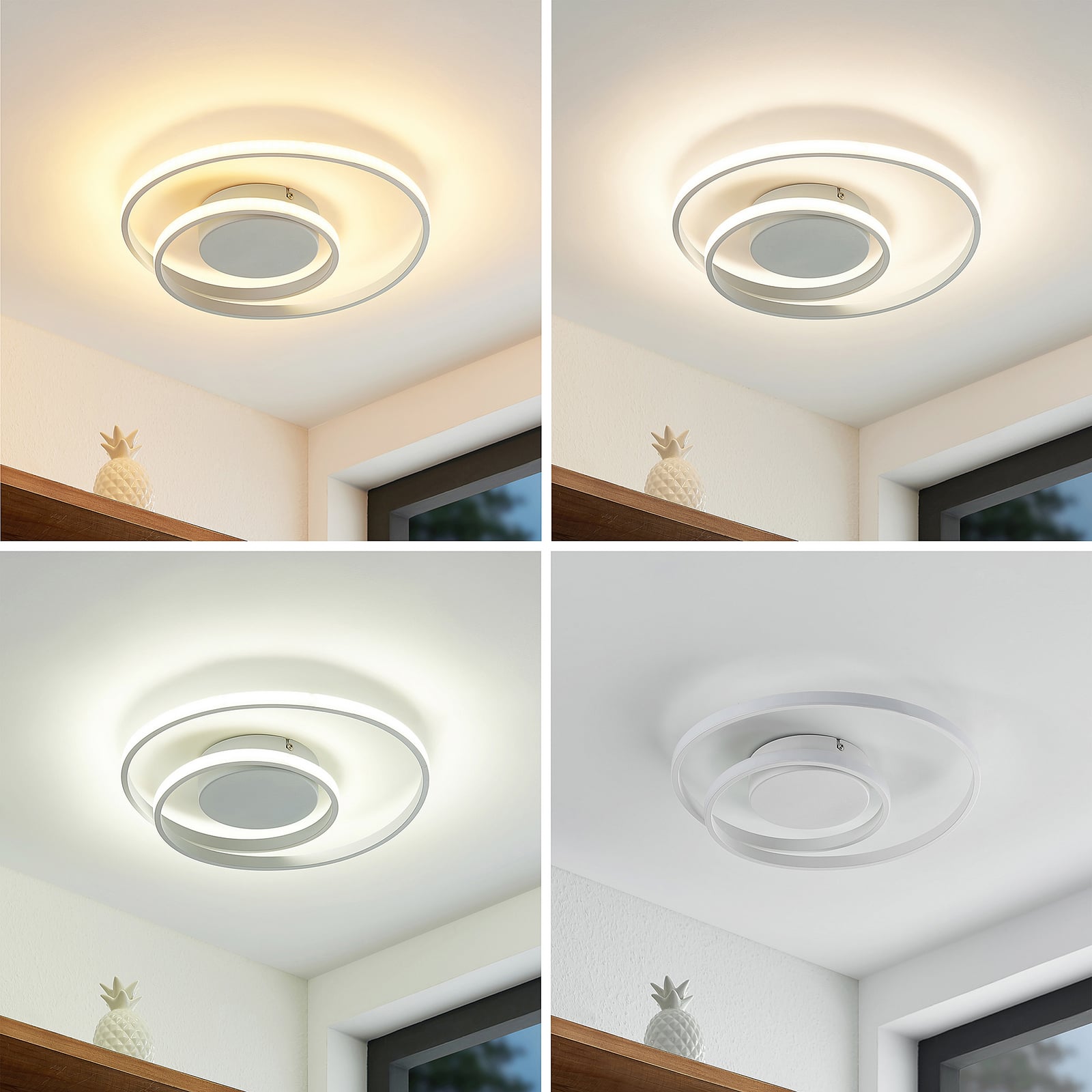 Lindby Deckenleuchte Emisua LED Lampe dimmbar CCT 2700K bis 5000K weiß Ø39cm - 4251911705720