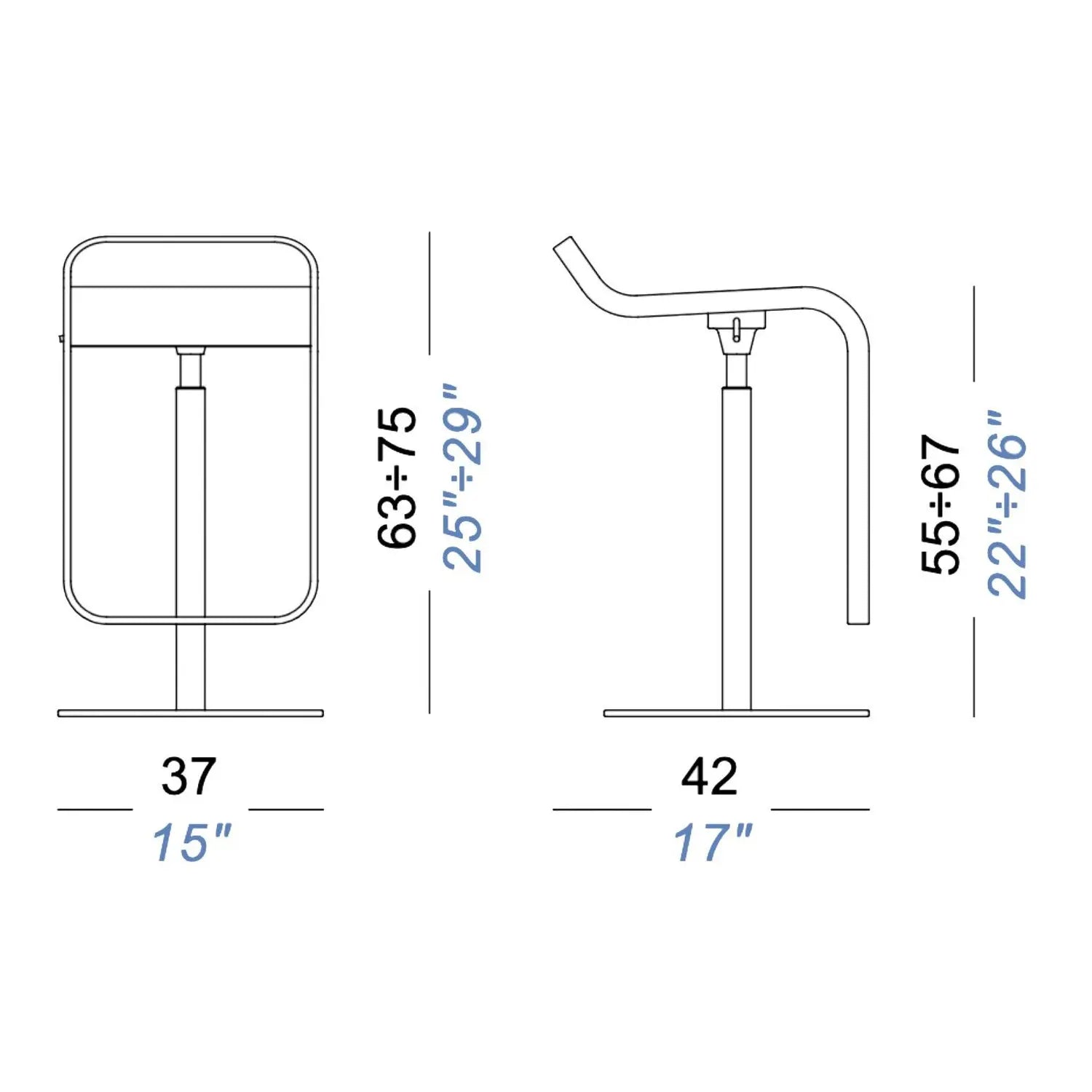 B-Ware Lapalma Barhocker Hocker Sitzmöbel Edelstahl Höhenverstellbar 63 75cm  - 8033071036120