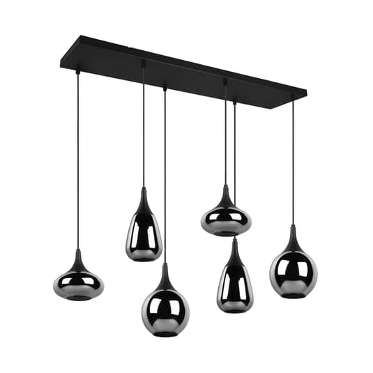 B-Ware Trio Lighting Lumina Hängeleuchte Pendelleuchte Deckenlampe Lampe Schwarz Glas