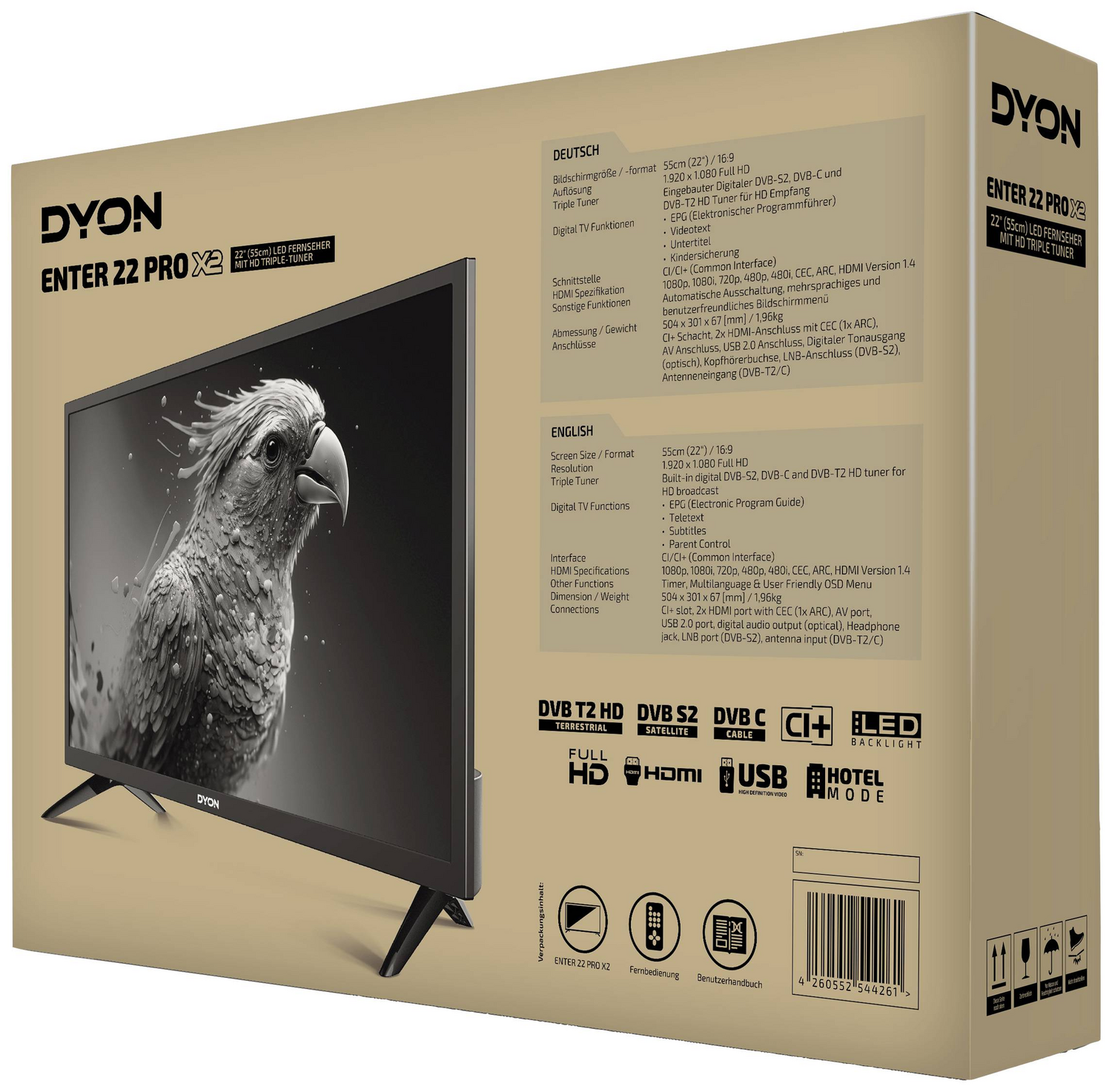 B-Ware Dyon Enter 22 Pro X2 55 Cm (22 Inch) Full Hd Tv Fernseher Bildschirm Smart Tv