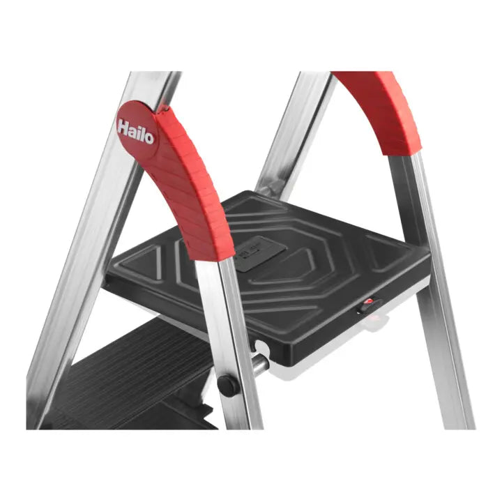 B-Ware Hailo Stehleiter Klappleiter Alu Sicherheitsleiter 5 Stufen Multifunktionsschale - 4007126017529