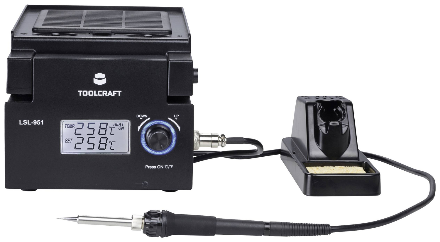 B-Ware Toolcraft Lötstation Entlötstation Lötkolben Löten Ablageständer Kolben Digital