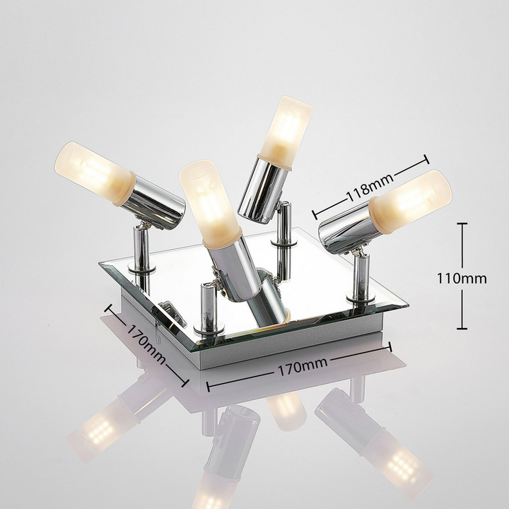 Lindby Bad Deckenlampe Zela Deckenlampe Lampe 4 Flammig G9  32 X 32 Cm Chrom B-Ware - 4251096558982