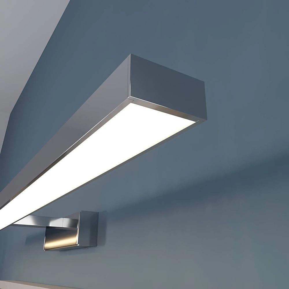Applique murale Lindby Jukka pour salle de bain, éclairage LED blanc chromé, 90 cm, IP44, produit de seconde main.
