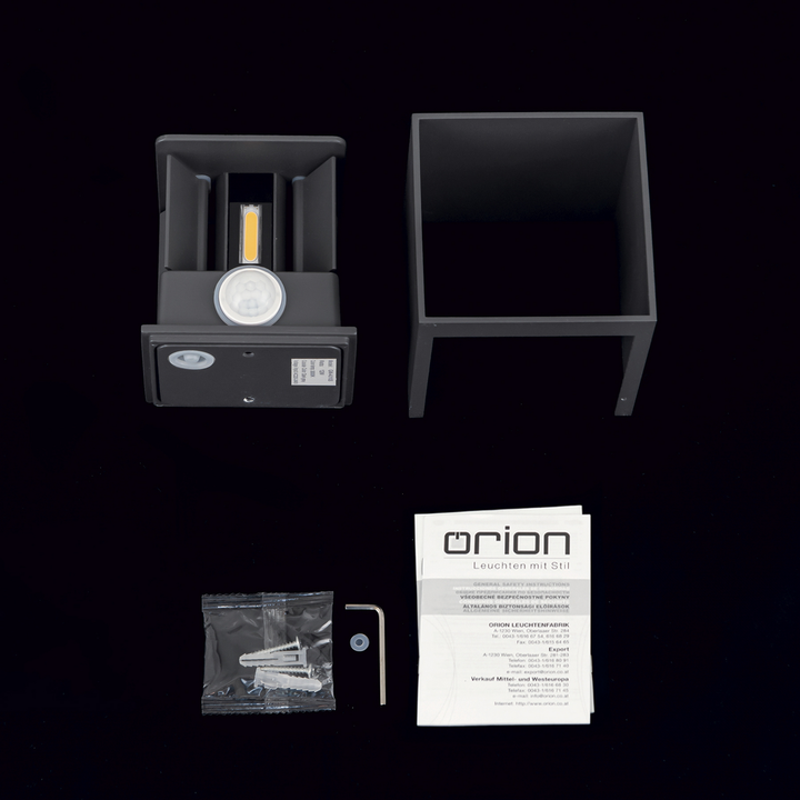 Orion LED-Außenwandleuchte Cube-S Wandleuchte Lampe LED anthrazit Metall Sen48