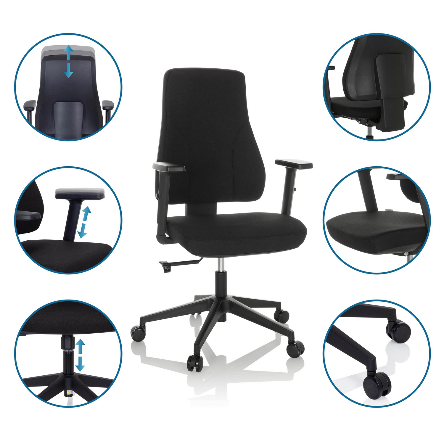 Hjh Office Profi Bürostuhl Drehstuhl Mathes Chefsessel Schwarz Ergonomisch B-Ware - 81001