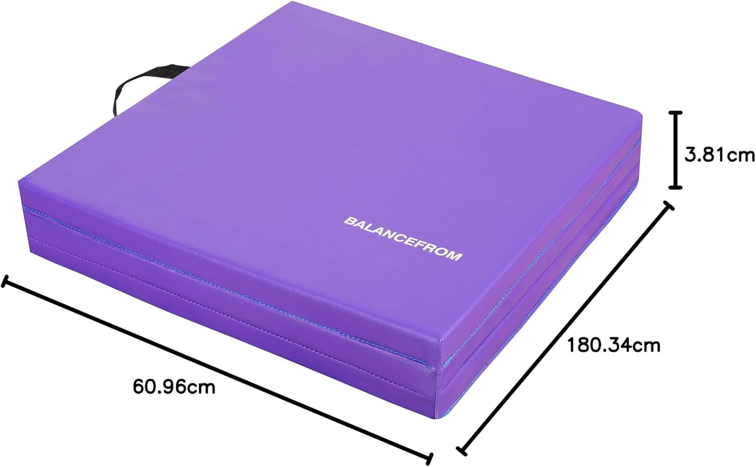 Balance From Trainingsmatte Klappmatte Fitnessmatte Tragegriffe 3,8cm Violett B-Ware - 810963033898