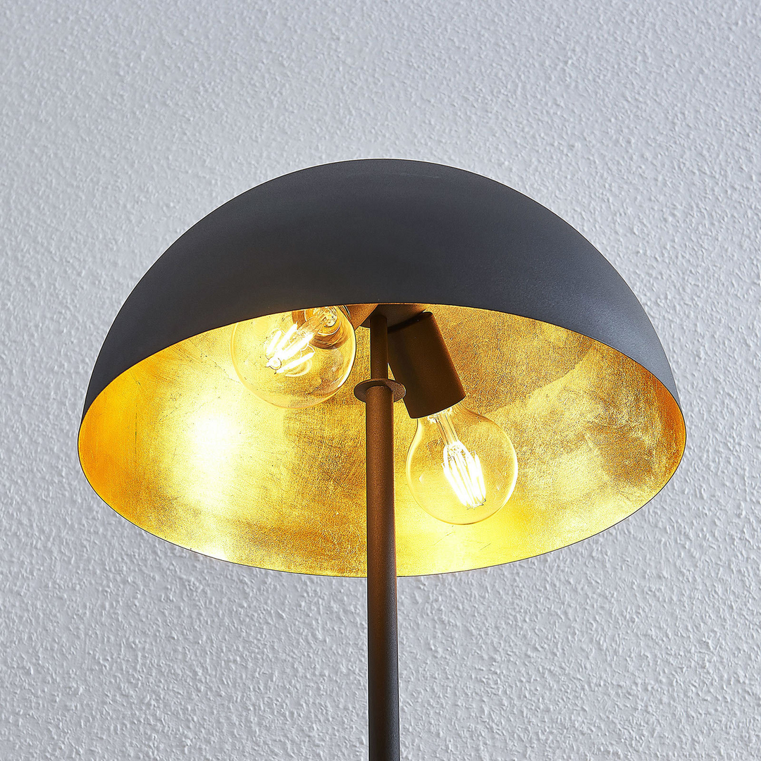 Lindby Stehleuchte Idalene aus Metall Stehlampe Leuchte Lampe IP20 schwarz-gold