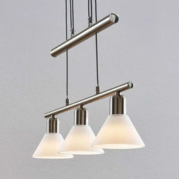 Suspension Lindby Delira, 3 lumières, douille E14, verre, produit de seconde main 