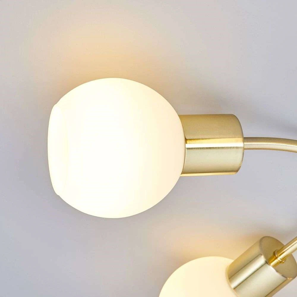 B-Ware Lindby Deckenleuchte Deckenlampe Elaina Messing Glas Opalglasschirme Rund60
