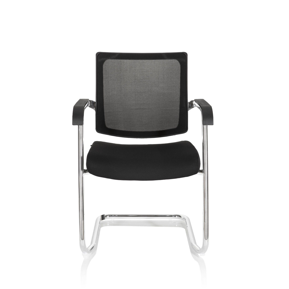 hjh OFFICE Freischwinger Stuhl Besucherstuhl Schwarz Konferenzstuhl Netzstoff901 - 820024