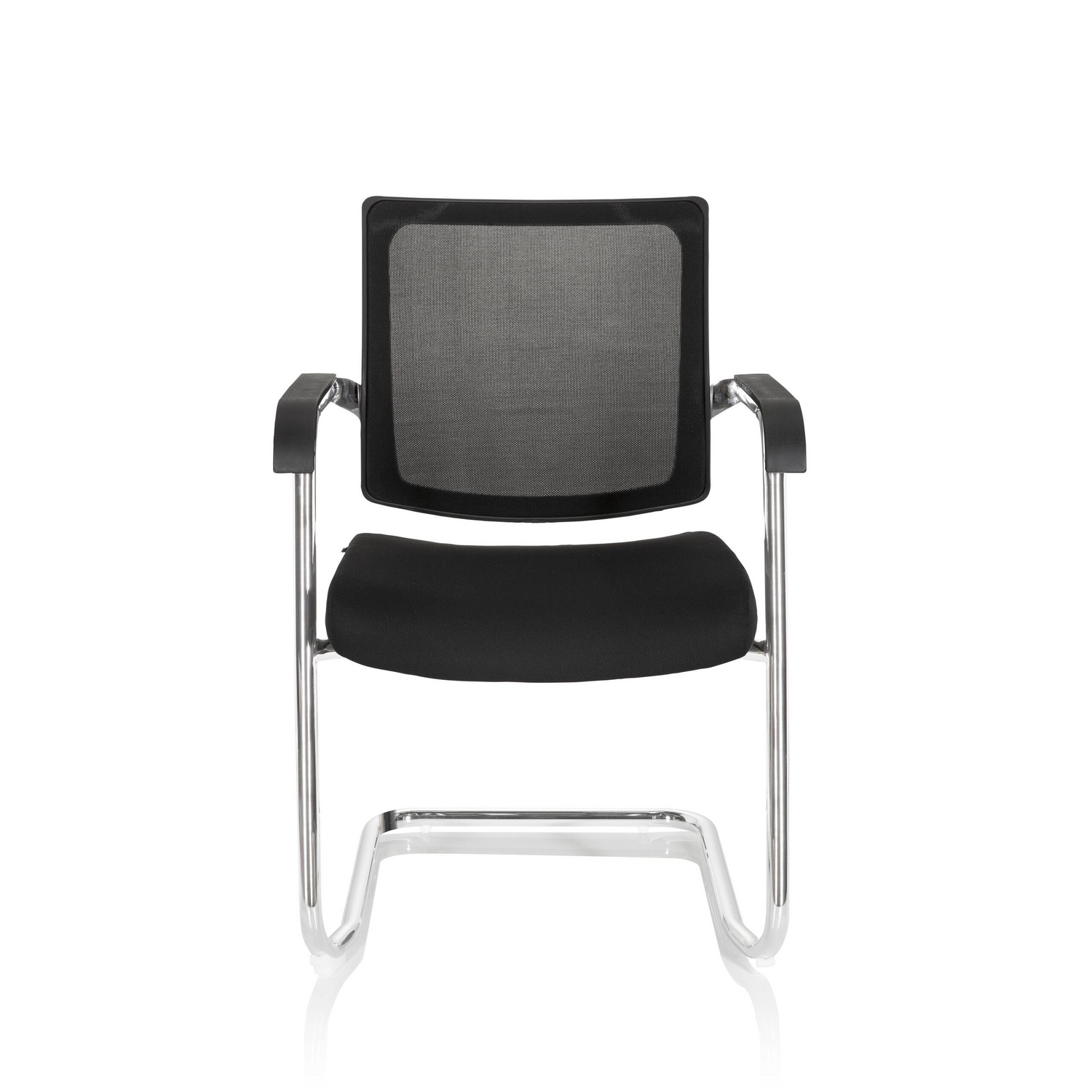 B-Ware Hjh Office Freischwinger Stuhl Besucherstuhl Schwarz Konferenzstuhl Netzstoff - 820024