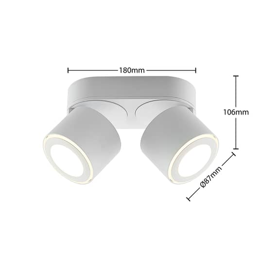 B-Ware Lindby Lowie Led Spot Zweiflammig Leuchte Deckenleuchte Lampe Led Weiß Warmweiß