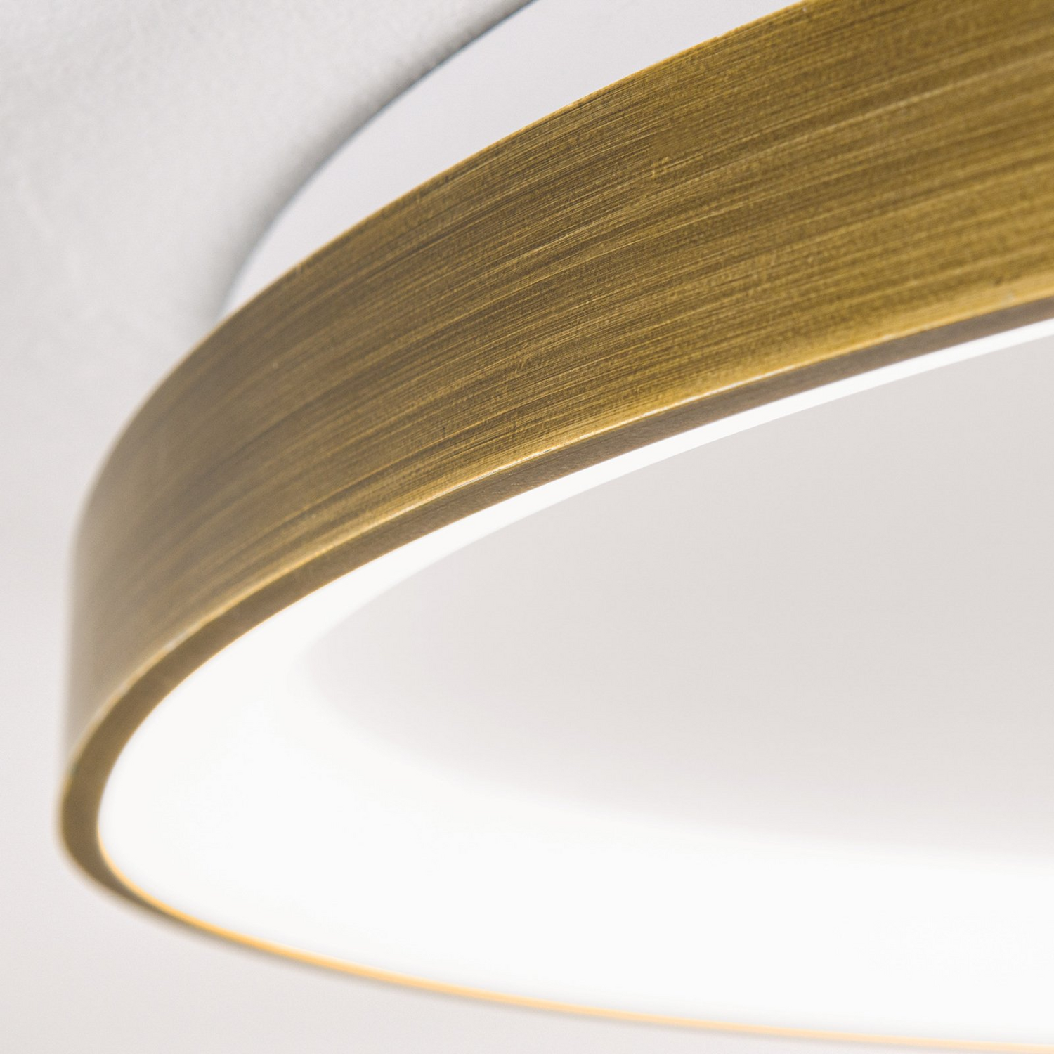 B-Ware Led Deckenlampe Charlie ø65 Cm Opalweiß Altmessingfarben Deckenleuchte Lampe