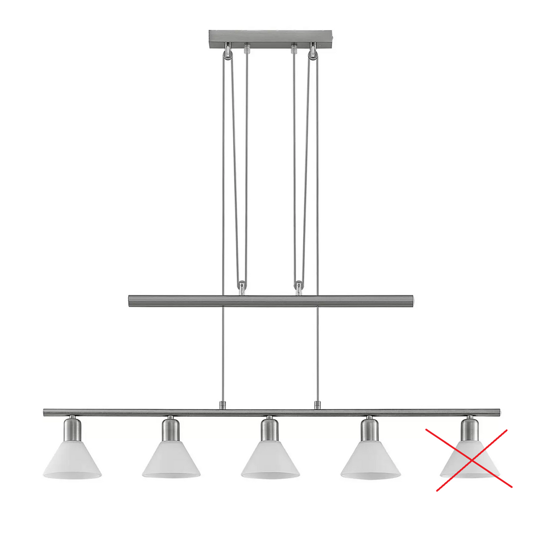 ELC Bealia Pendelleuchte Hängeleucht verstellbar 5flammig nickel SIEHE TEXT/FOTO