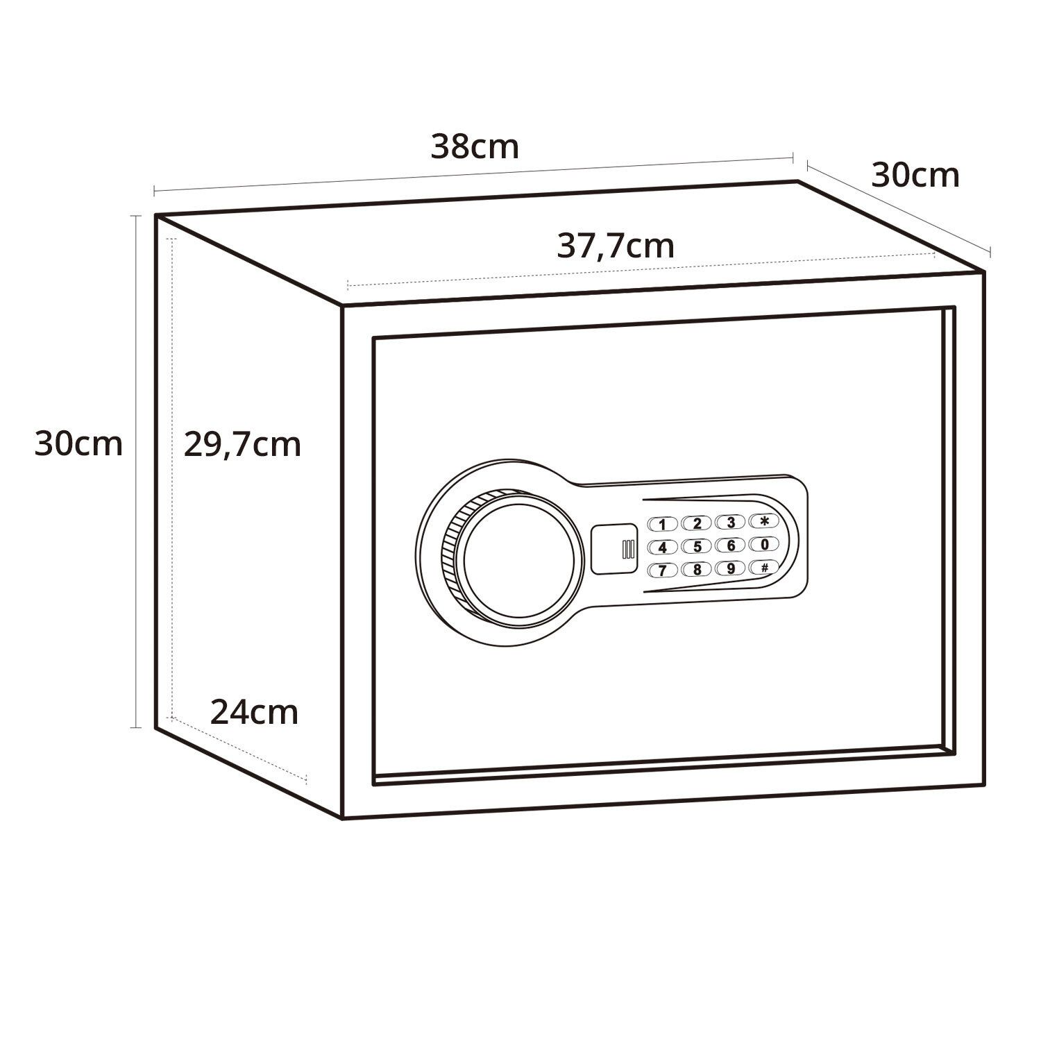 Hjh Office Safe Compact Tresor Schließfach Wertschutz Behälter Stahl B-Ware - 830037