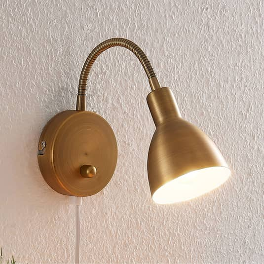 Lindby Amrei Wandlampe Wandleuchte Wandlicht Leuchte Lampe dimmbar altmessing