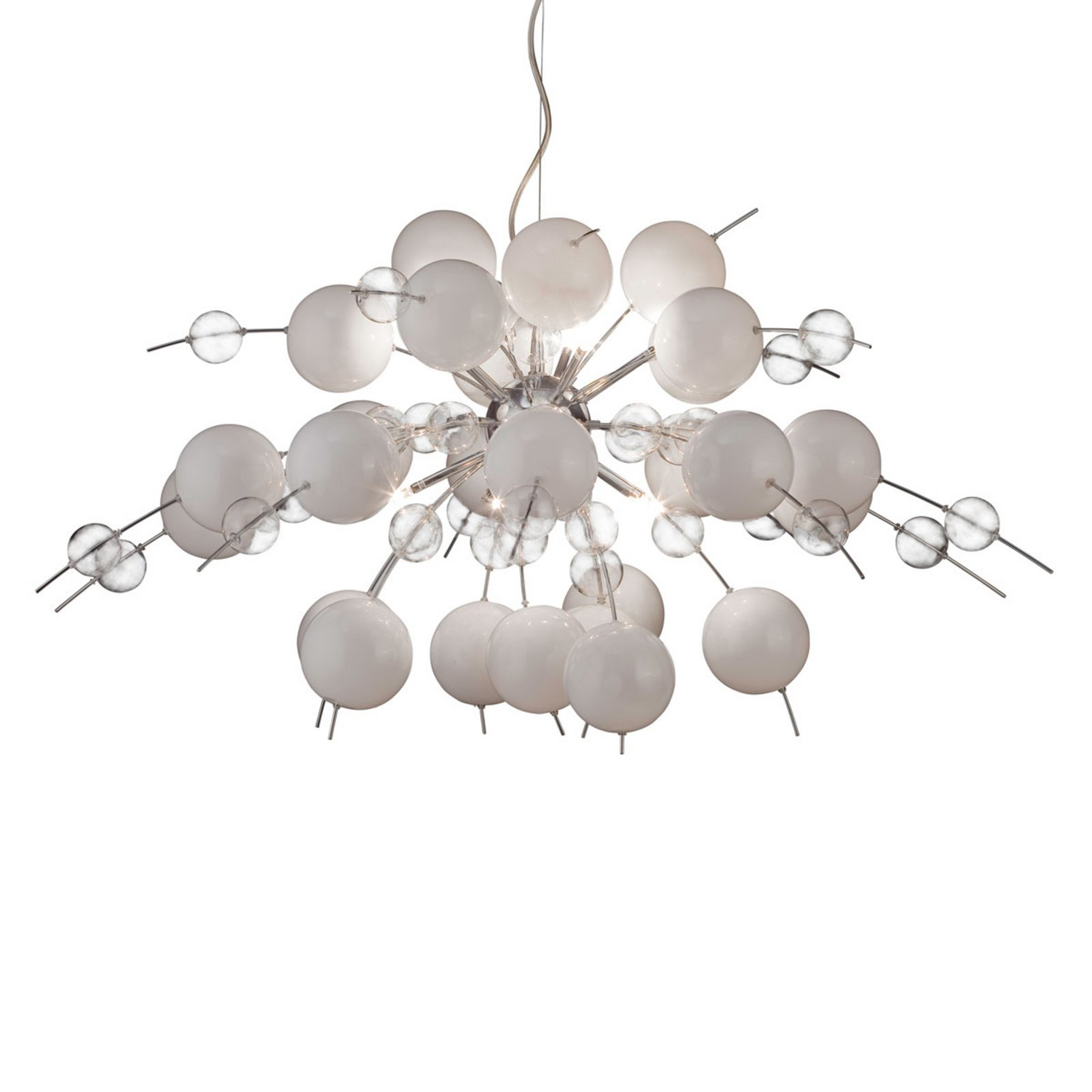 Näve Hängeleuchte Explosion Hängelampe Deckenlampe Leuchte In Weiß/Chrom 98cm B-Ware